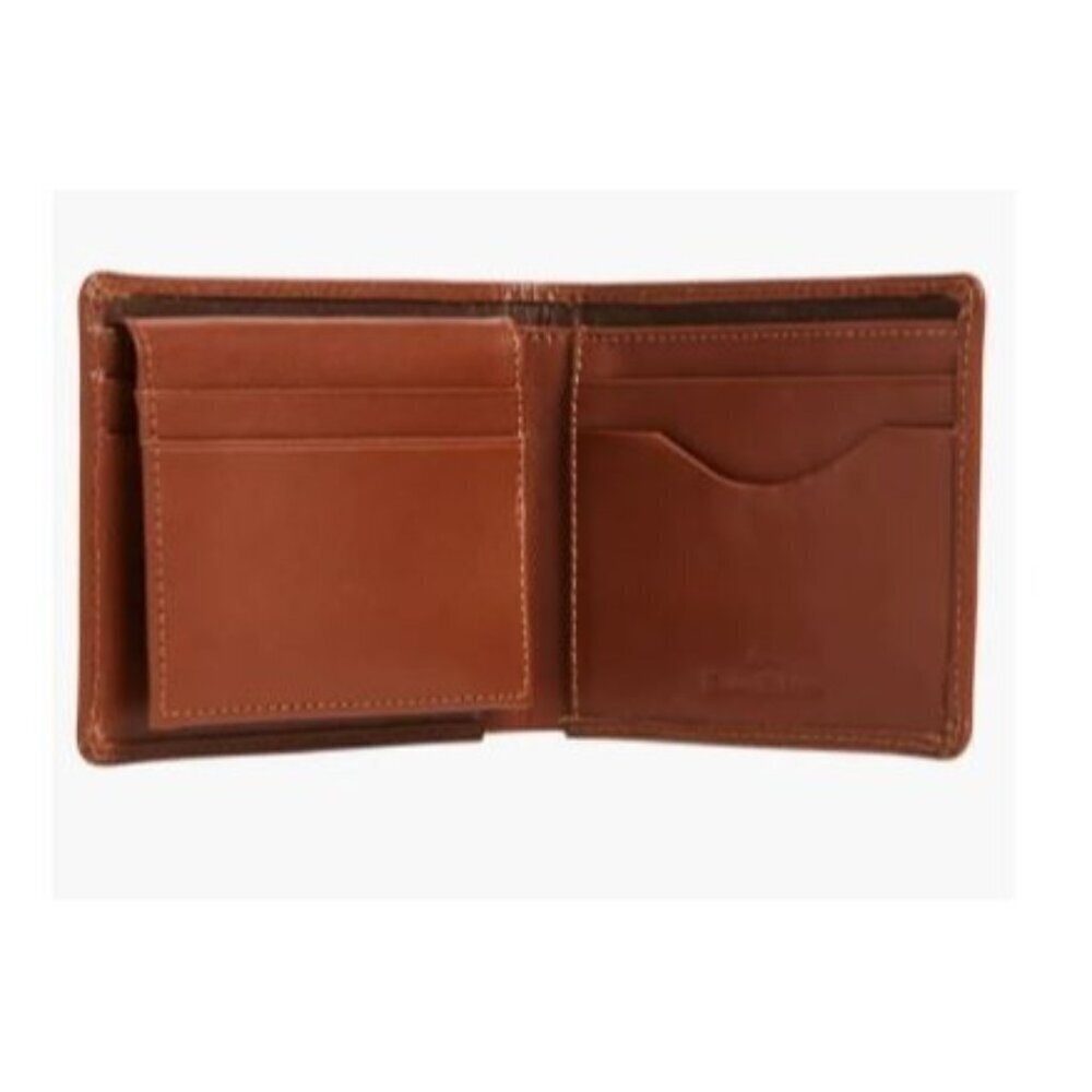 Tommy Bahama Mens Tan Leather Lace Details Bifold Wallet Gift Box New
